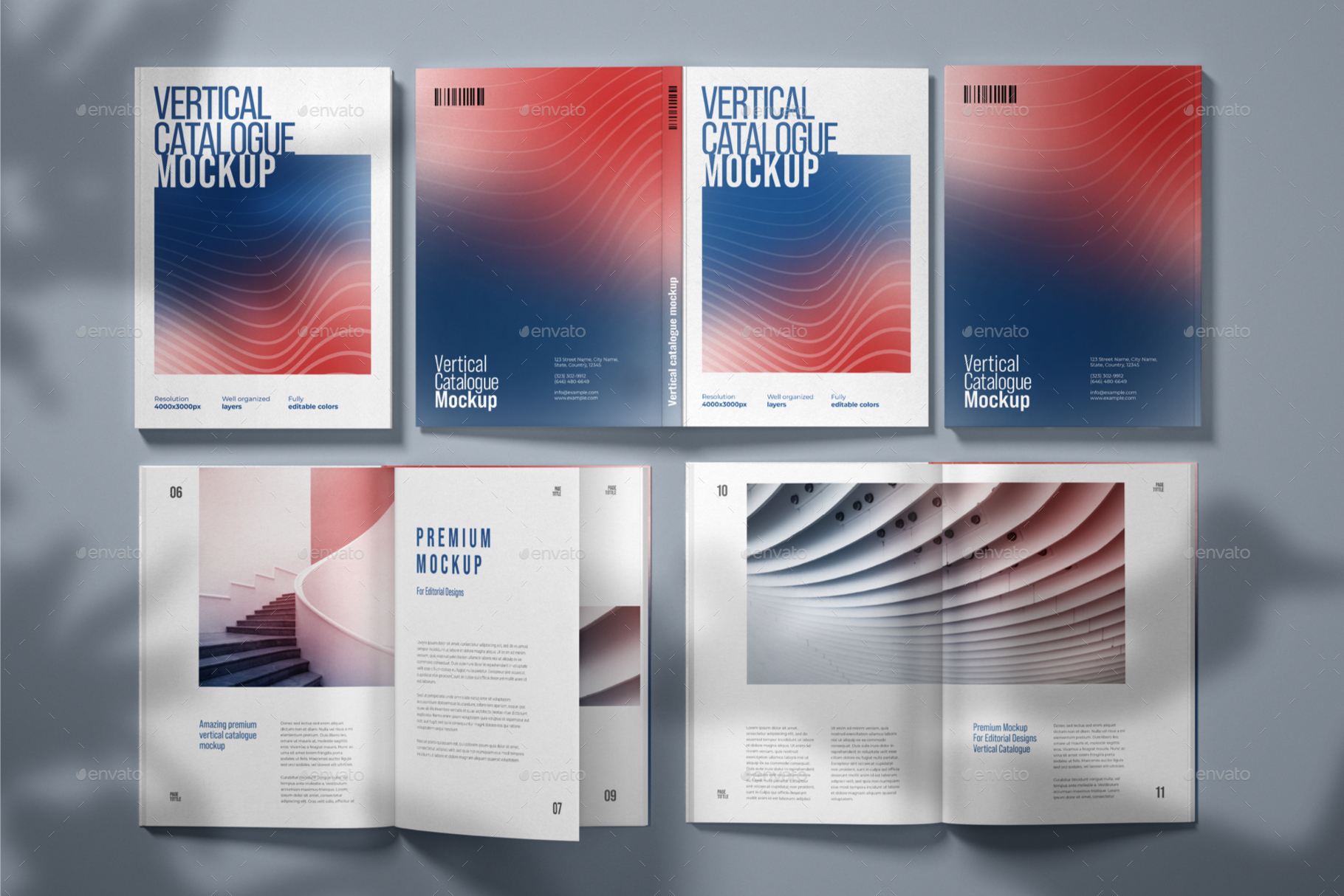 Vertical Catalogue, Magazine Mockup Set, Graphics GraphicRiver